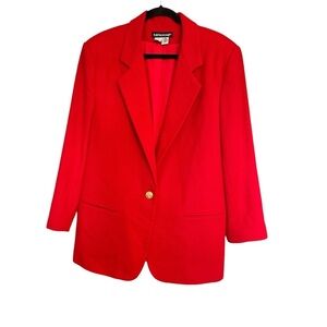🔴 5 for $40 SALE! 
VINTAGE Savannah Red Pure Wool Blazer  Button Closure sz 18